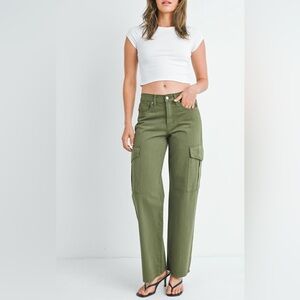 JBD. Tyler Wide leg 7 pocket cargo pants Olive Green Women's Cargo Pants 24